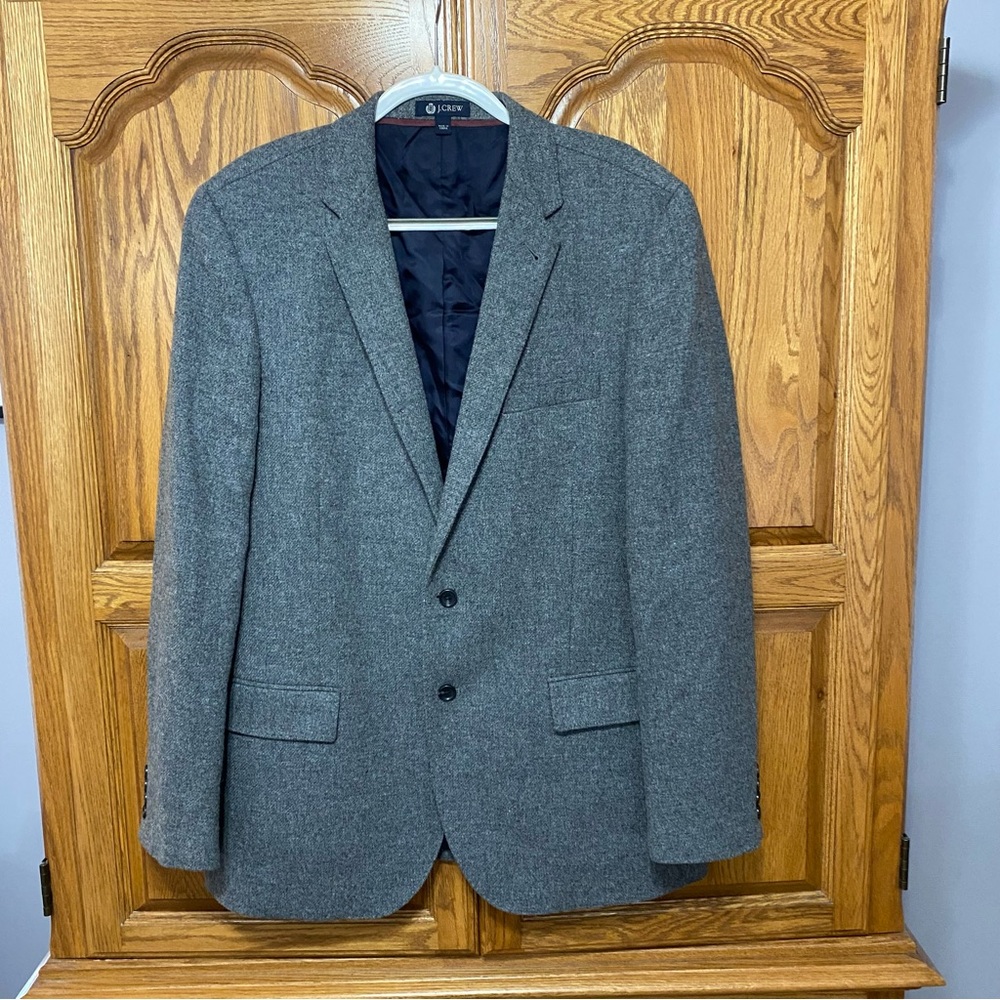 J. Crew Ludlow Jacket Yorkshire Tweed Two‎ Button Sport Coat Grey Men’s Sz 44L